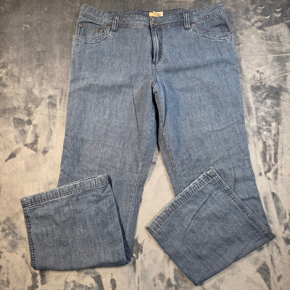 Gander Mountain Womens Flannel Lined Jeans Medium Wash Straight Leg Size 16